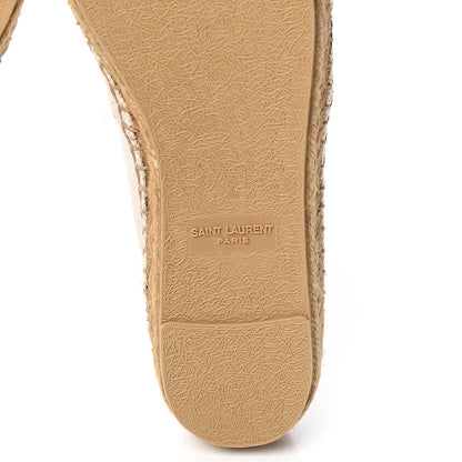 Saint Laurent Canvas Nappa Elba Light Logo Embroidered Espadrilles 36.5 Panna 6 of 8