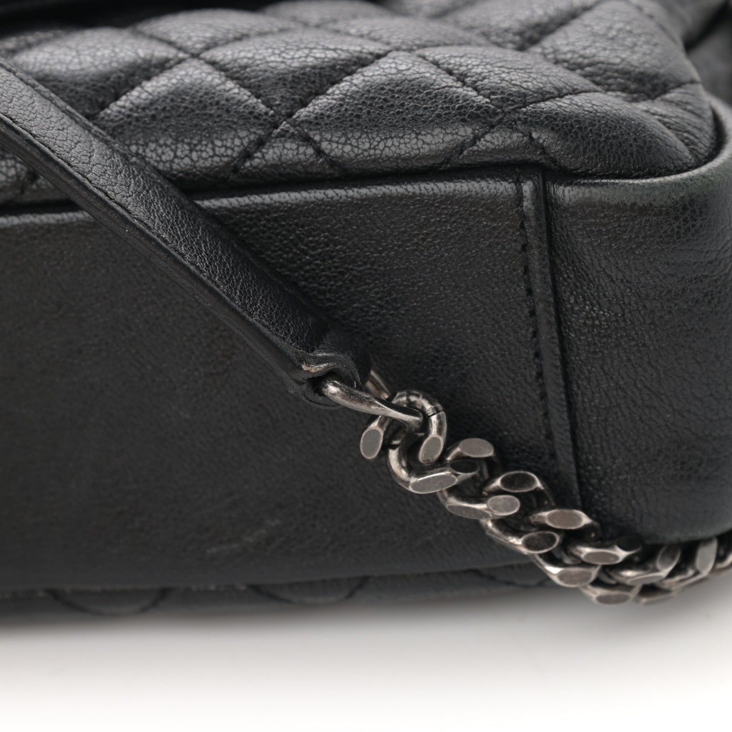 Saint Laurent Sheepskin Tri-Quilt Monogram Medium College Bag Black 17 of 17