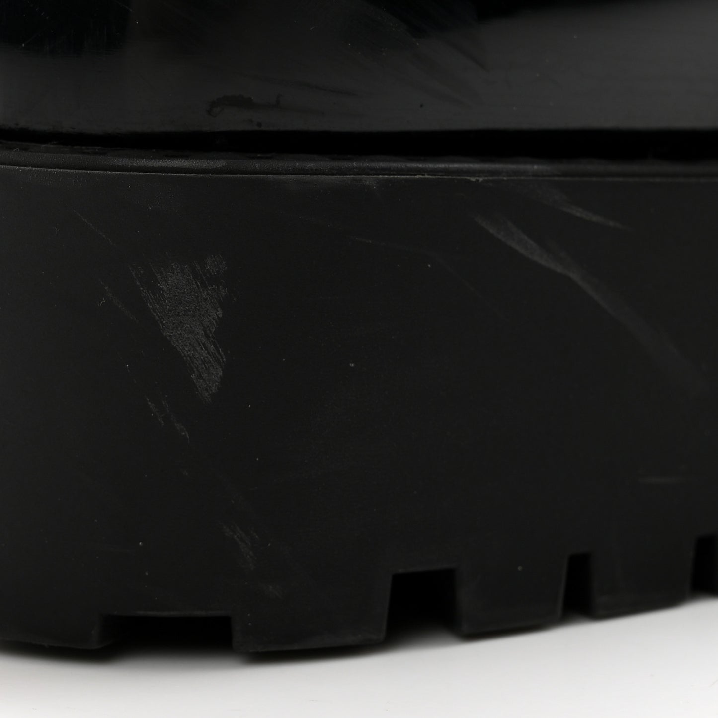 Rubber Embossed Monogram Drops Flat Half Boots 39 Black