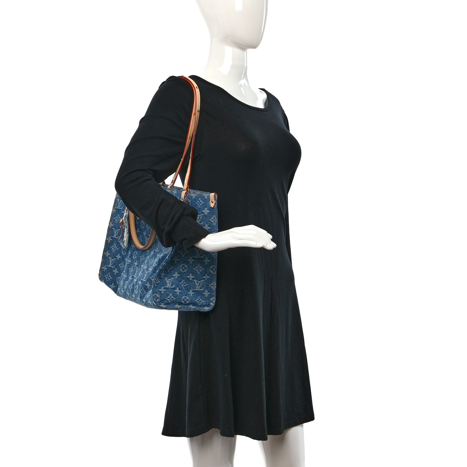 Louis Vuitton Monogram Denim Onthego MM Blue 2 of 8