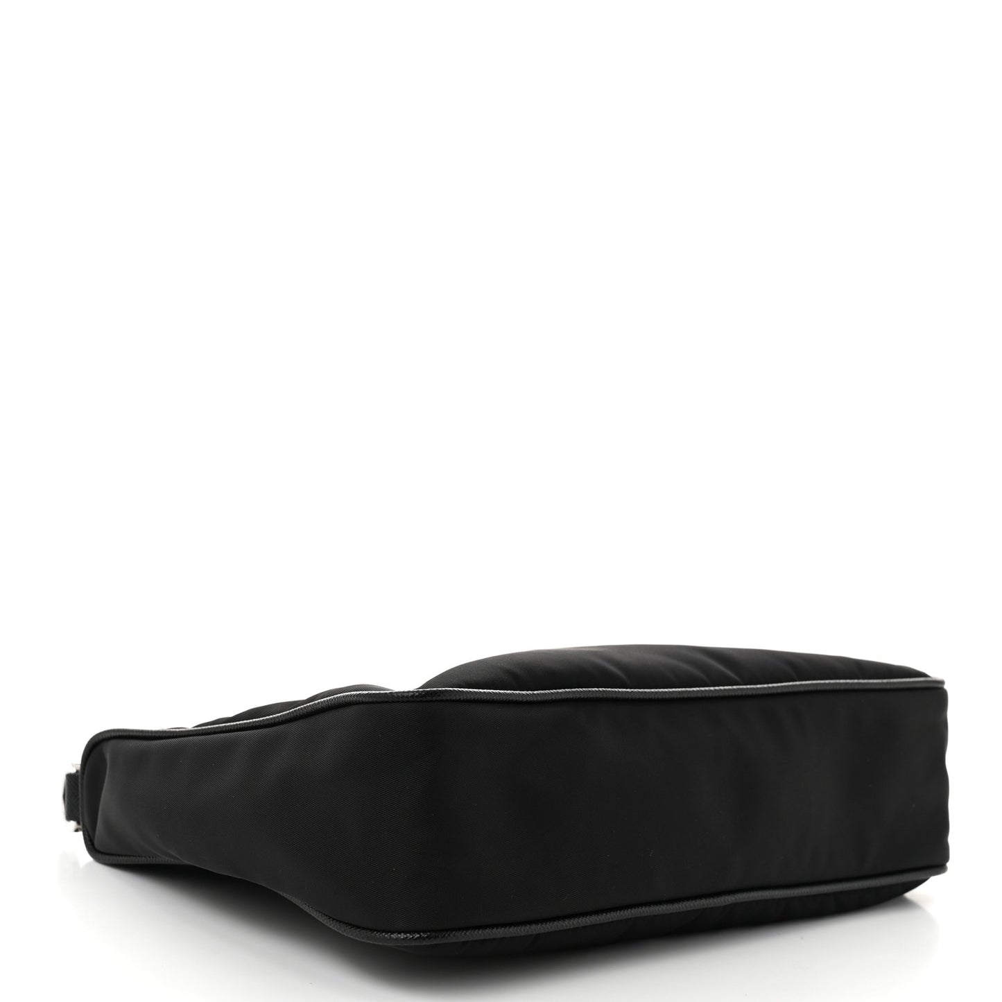 Re-Nylon Saffiano Pocket Zippered Shoulder Bag Black