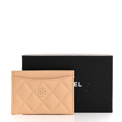Chanel Caviar Quilted Card Holder Beige 9 of 9
