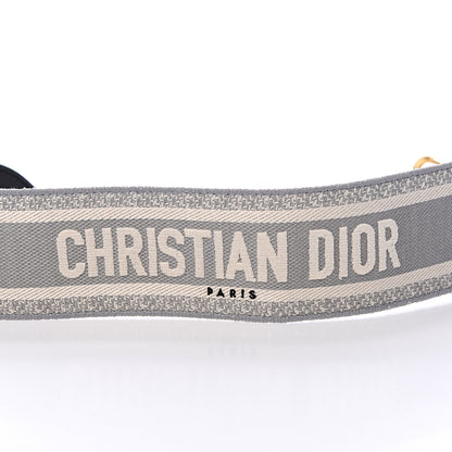 Christian Dior Canvas Embroidered Shoulder Strap Grey 3 of 4
