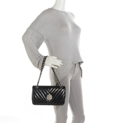 Chanel Lambskin Chevron Medium Leo Lion Flap Black 2 of 8