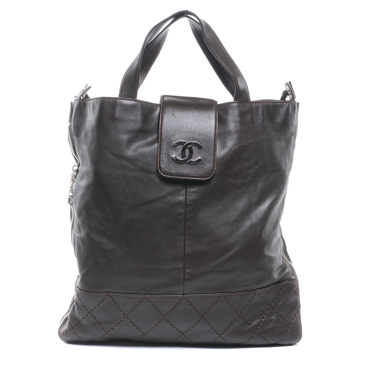 Chanel Calfskin Expandable Large Messenger Brown 1 of 7