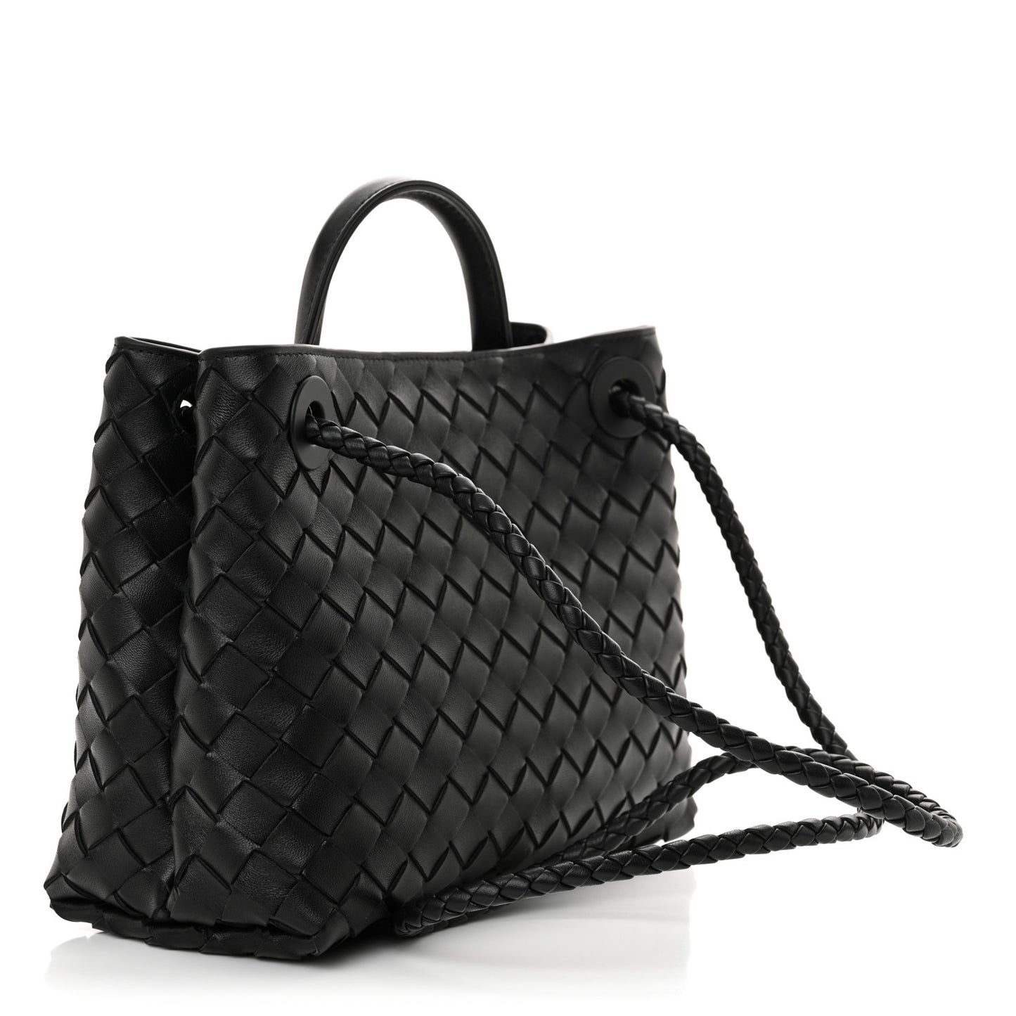 Nappa Intrecciato Small Andiamo Shoulder Bag Black