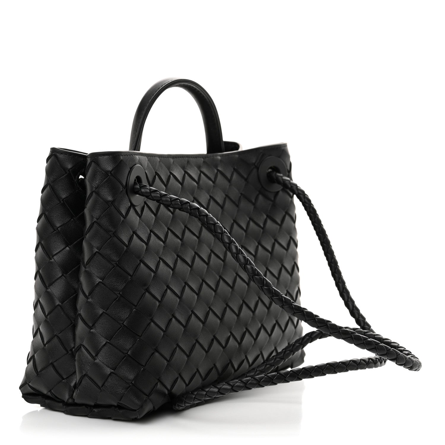 Bottega Veneta Nappa Intrecciato Small Andiamo Shoulder Bag Black 3 of 9