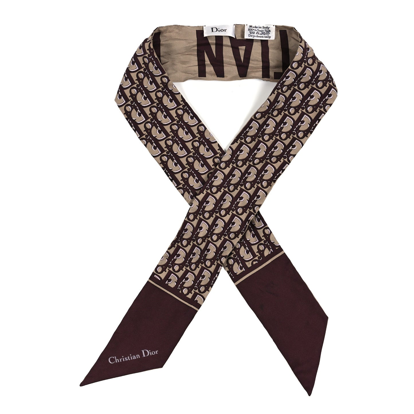 Silk Oblique Mitzah Scarf Bordeaux