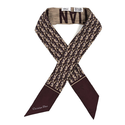 Christian Dior Silk Oblique Mitzah Scarf Bordeaux 1 of 3