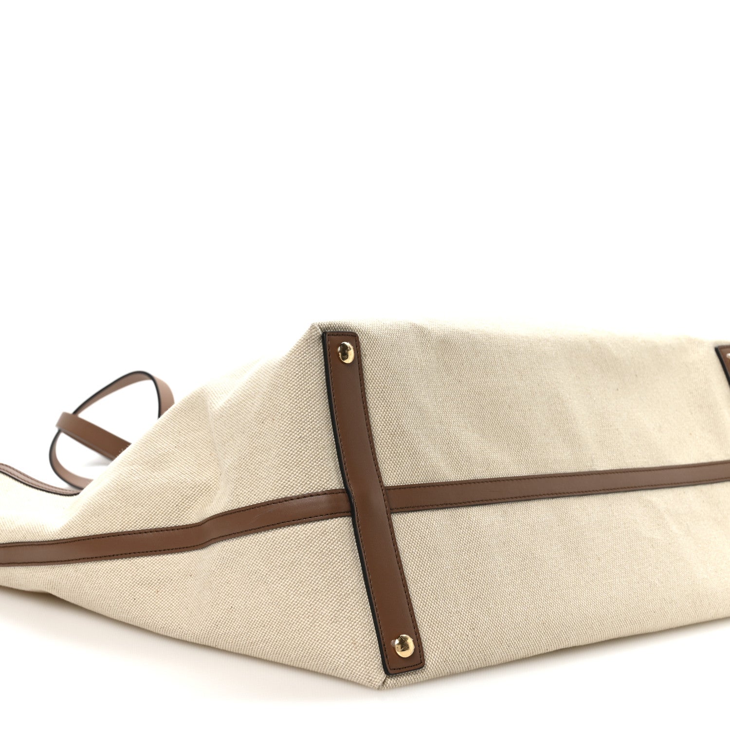Burberry Cotton Canvas Calfskin Large Soft Belted Tote Bag Natural 10 of 11
