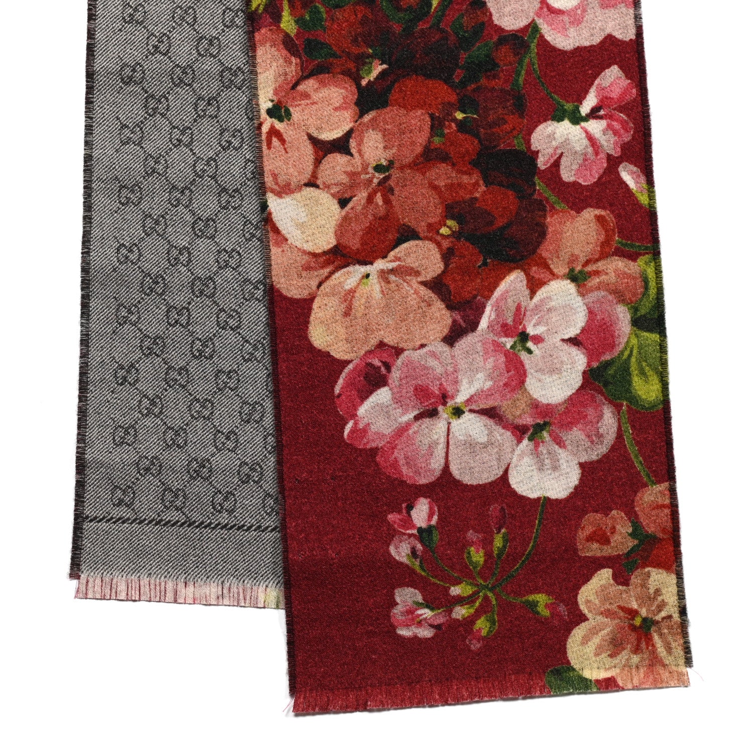 Gucci Wool GG Monogram Miniorophin Scarf Lacquer Pink 3 of 4