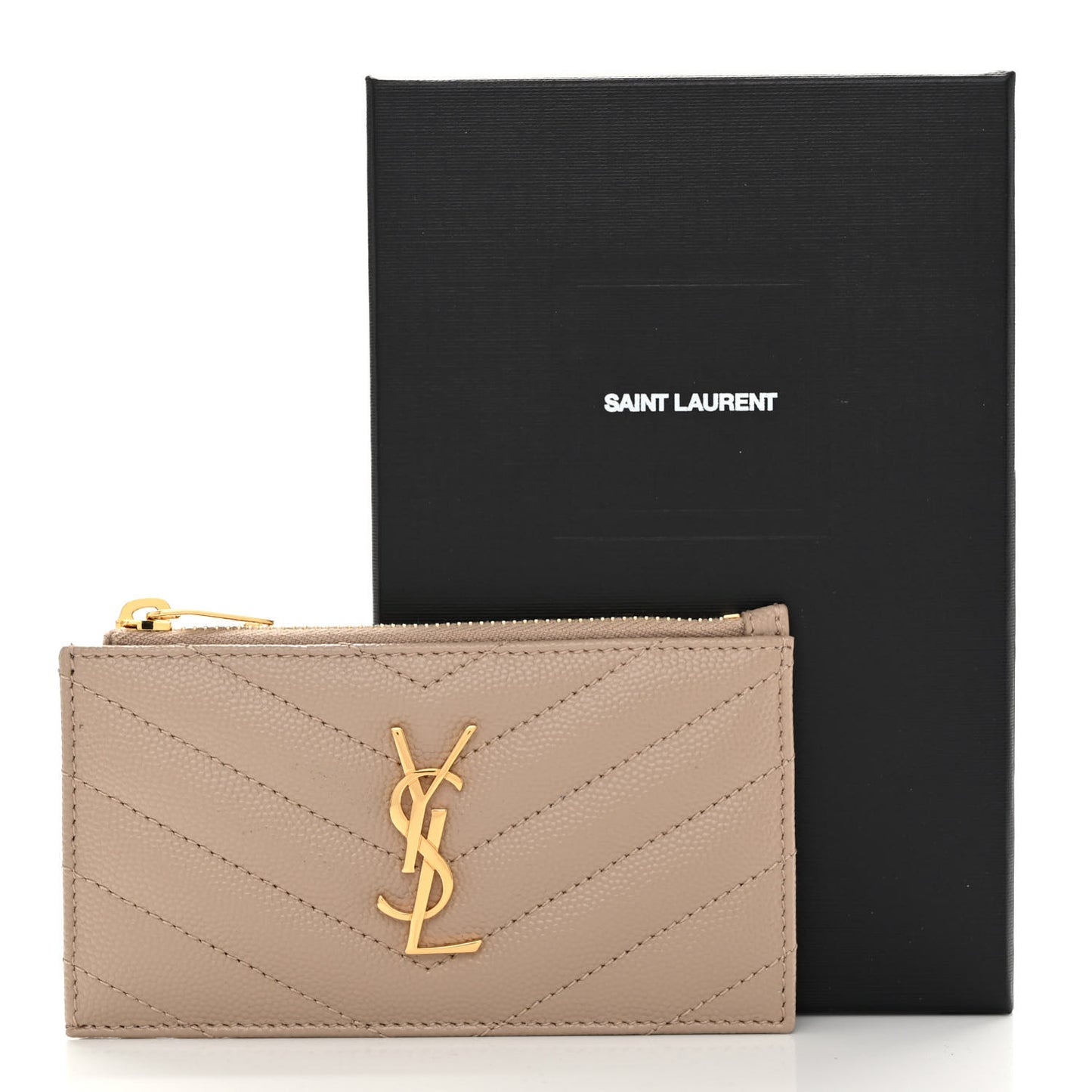 Monogram Grain de Poudre 5 Fragments Zip Pouch Card Holder Dark Beige