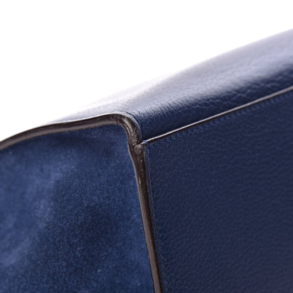 Celine Drummed Calfskin Suede Medium Trapeze Navy 17 of 18