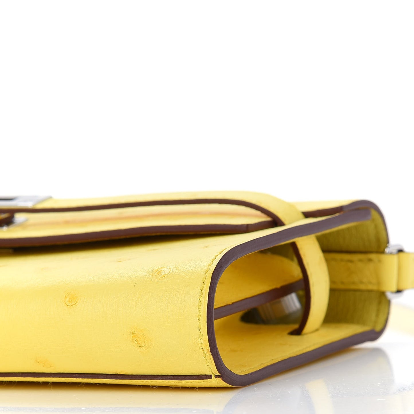 Ostrich Kelly Wallet To Go Jaune Citron