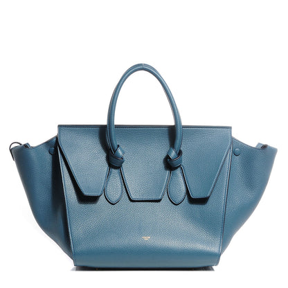 Celine Grained Calfskin Tie Knot Small Tote Denim 1 of 9