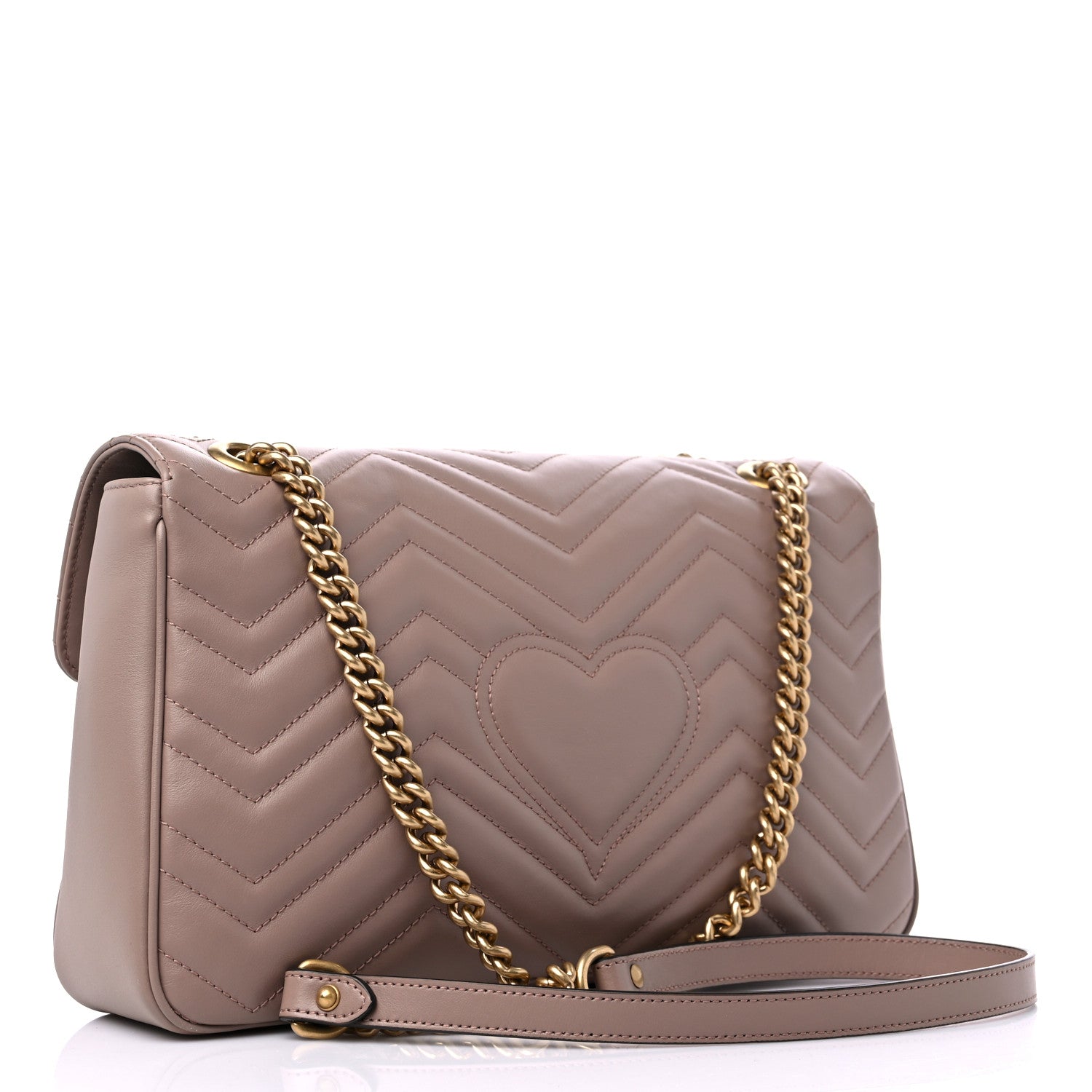 Gucci Calfskin Matelasse Medium GG Marmont Shoulder Bag Porcelain Rose 3 of 11