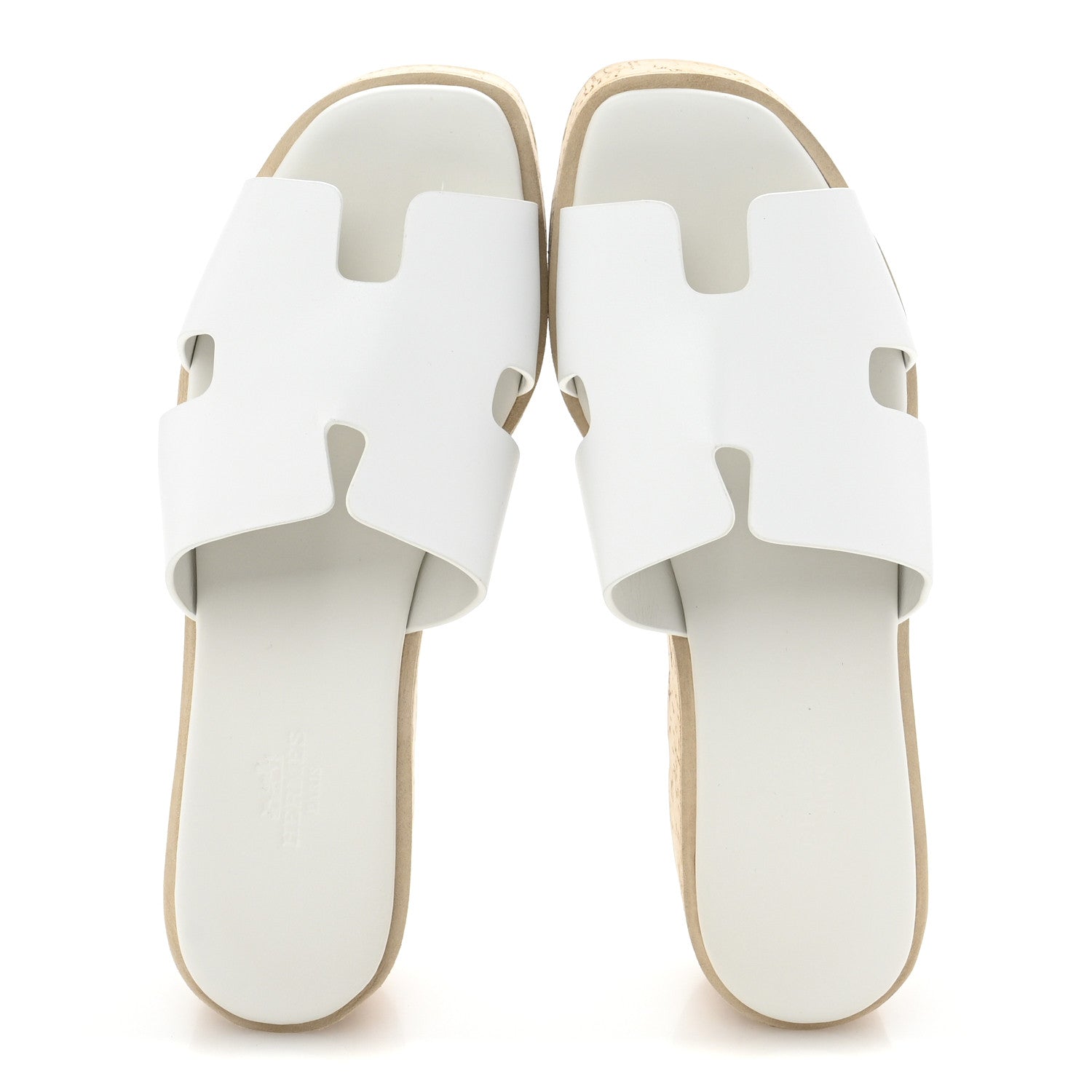 Hermes Calfskin Cork Eze 30 Sandals 37 White 2 of 9