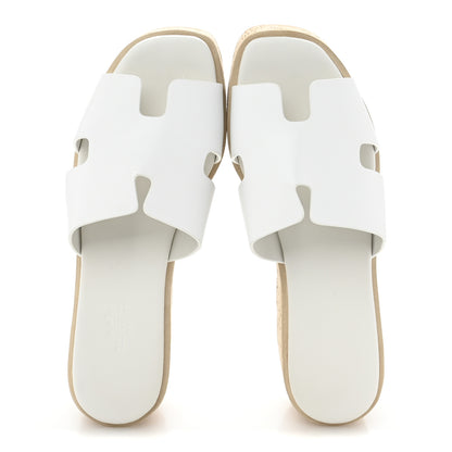 Hermes Calfskin Cork Eze 30 Sandals 37 White 2 of 9