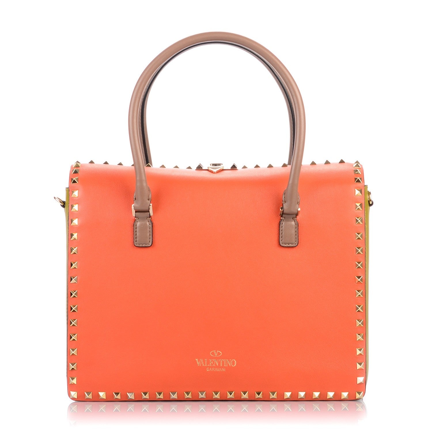 Valentino Garavani Vitello Colorblock Rockstud Convertible Top Handle Tote Multicolor 1 of 8