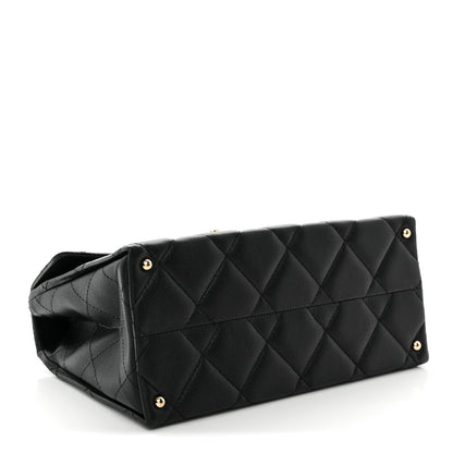 Chanel Caviar Quilted Medium Retro Twist Top Handle Flap Black 4 of 10