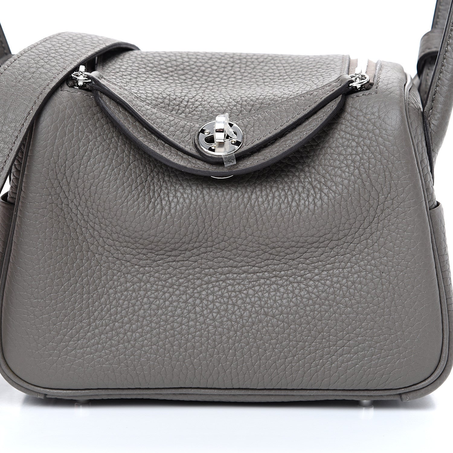 Hermes Taurillon Clemence Mini Lindy 20 Etain 7 of 10