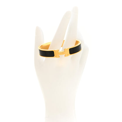 Hermes Enamel Narrow Clic Clac H Bracelet GM Black 2 of 5