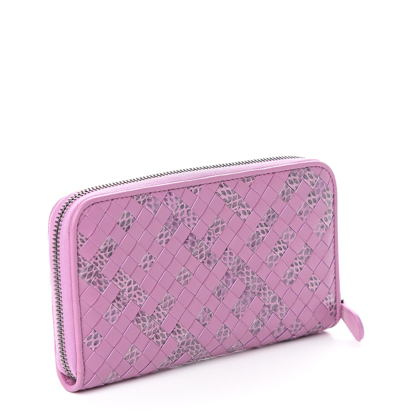 Nappa Ayers Intrecciato Zip Around Wallet Violet