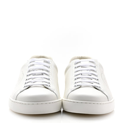 Gucci Calfskin Interlocking G Perforated Mens Ace Sneakers 9.5 White Grey Sky 3 of 10