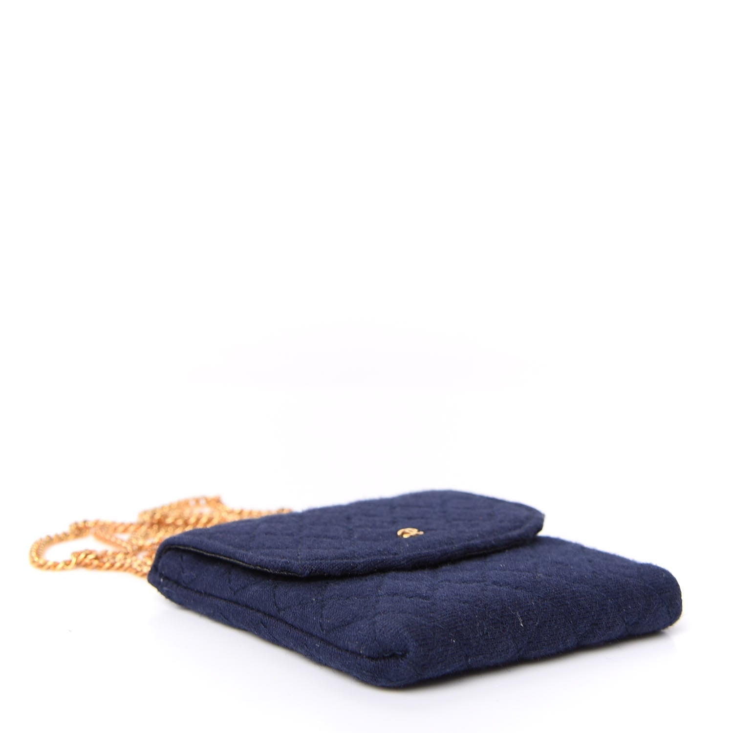 Chanel Jersey Quilted Micro Flap Bag Navy 4 of 6