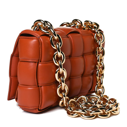 Bottega Veneta Lambskin Maxi Intreccio Padded Chain Cassette Crossbody Bag Maple 2 of 17