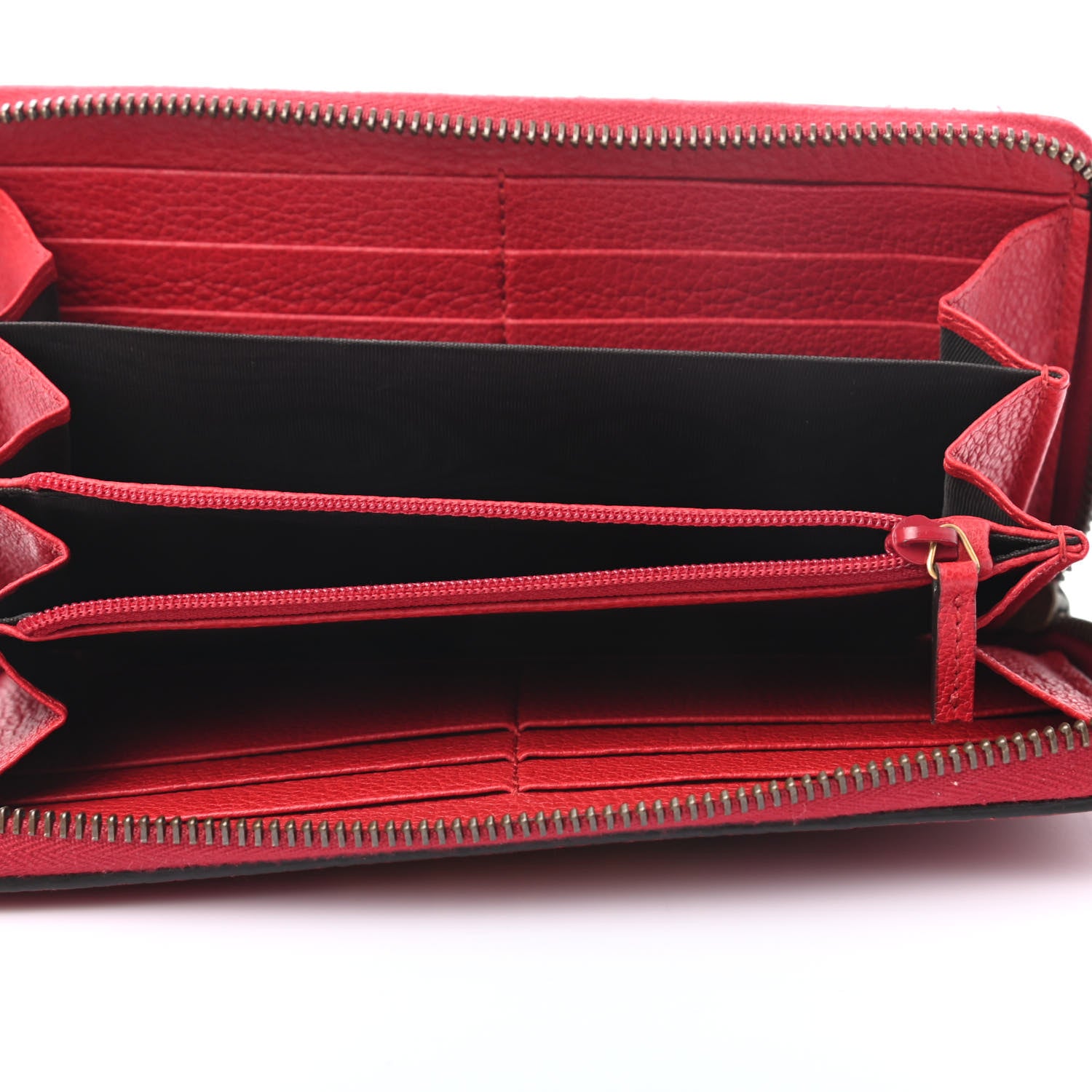 Gucci Cripto Calfskin Interlocking G Logo Zip Around Wallet Hibiscus Red Giallo Black Green Red 5 of 8