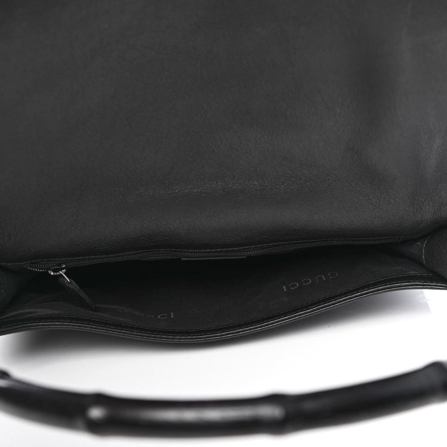Calfskin Bamboo Shoulder Bag Black