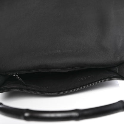Gucci Calfskin Bamboo Shoulder Bag Black 4 of 4