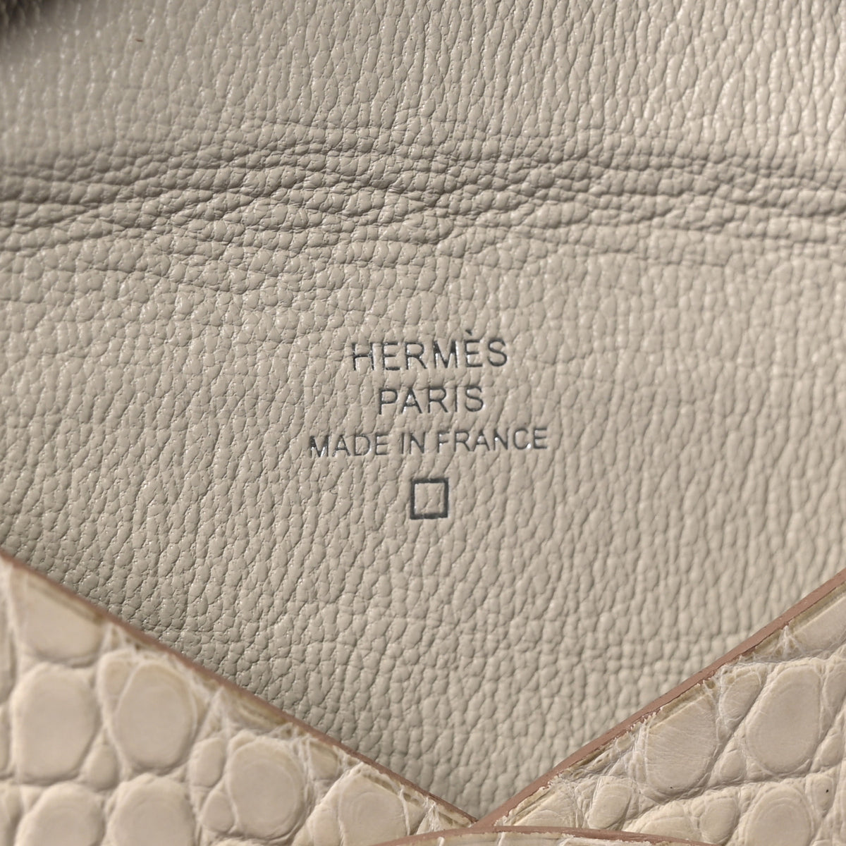 Hermes Matte Alligator Calvi Card Case Beton 6 of 8
