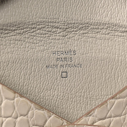 Hermes Matte Alligator Calvi Card Case Beton 6 of 8