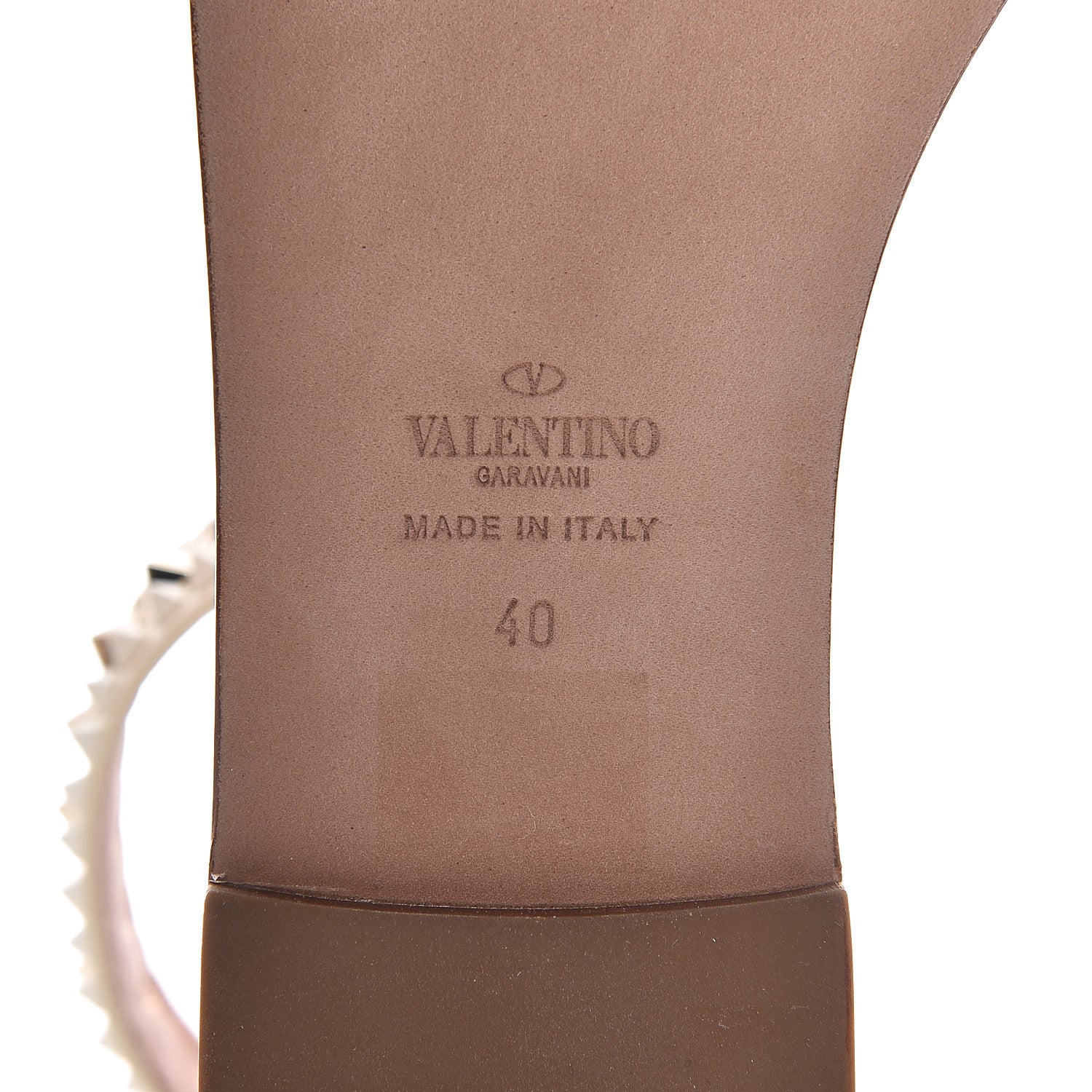 Valentino Garavani Nappa Rockstud Ankle Strap Flat Sandals 40 Ivory 6 of 10