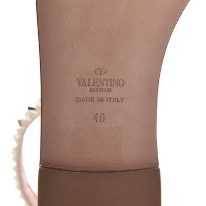Valentino Garavani Nappa Rockstud Ankle Strap Flat Sandals 40 Ivory 6 of 10