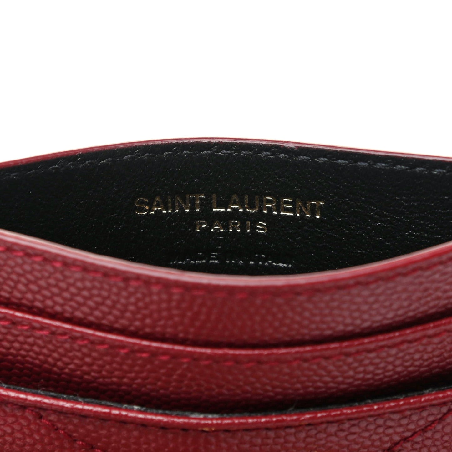 Grain De Poudre Matelasse Chevron Monogram Credit Card Case Opyum Red