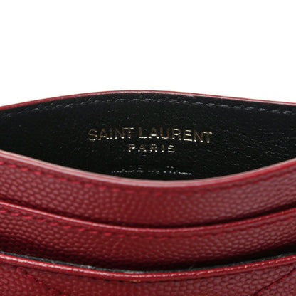 Saint Laurent Grain De Poudre Matelasse Chevron Monogram Credit Card Case Opyum Red 5 of 7
