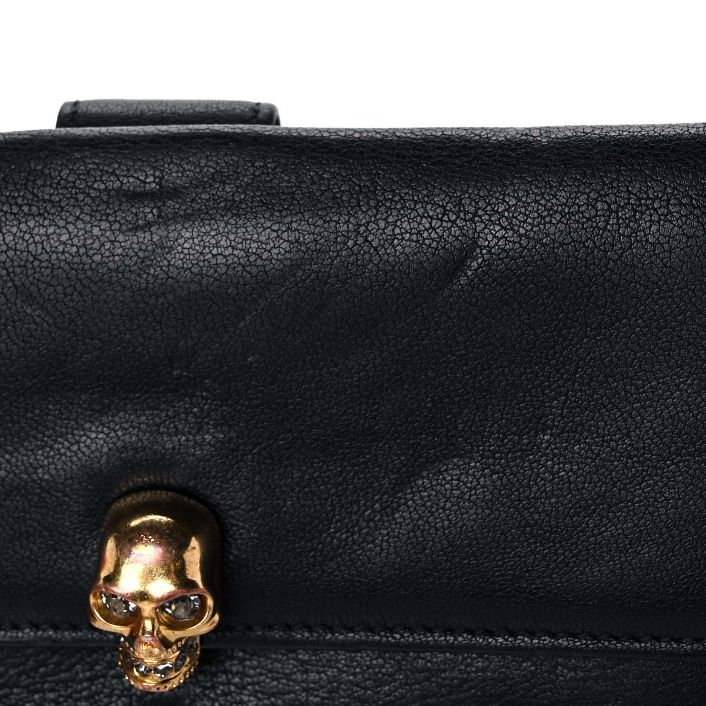 Calfskin Skull Continental Wallet Black