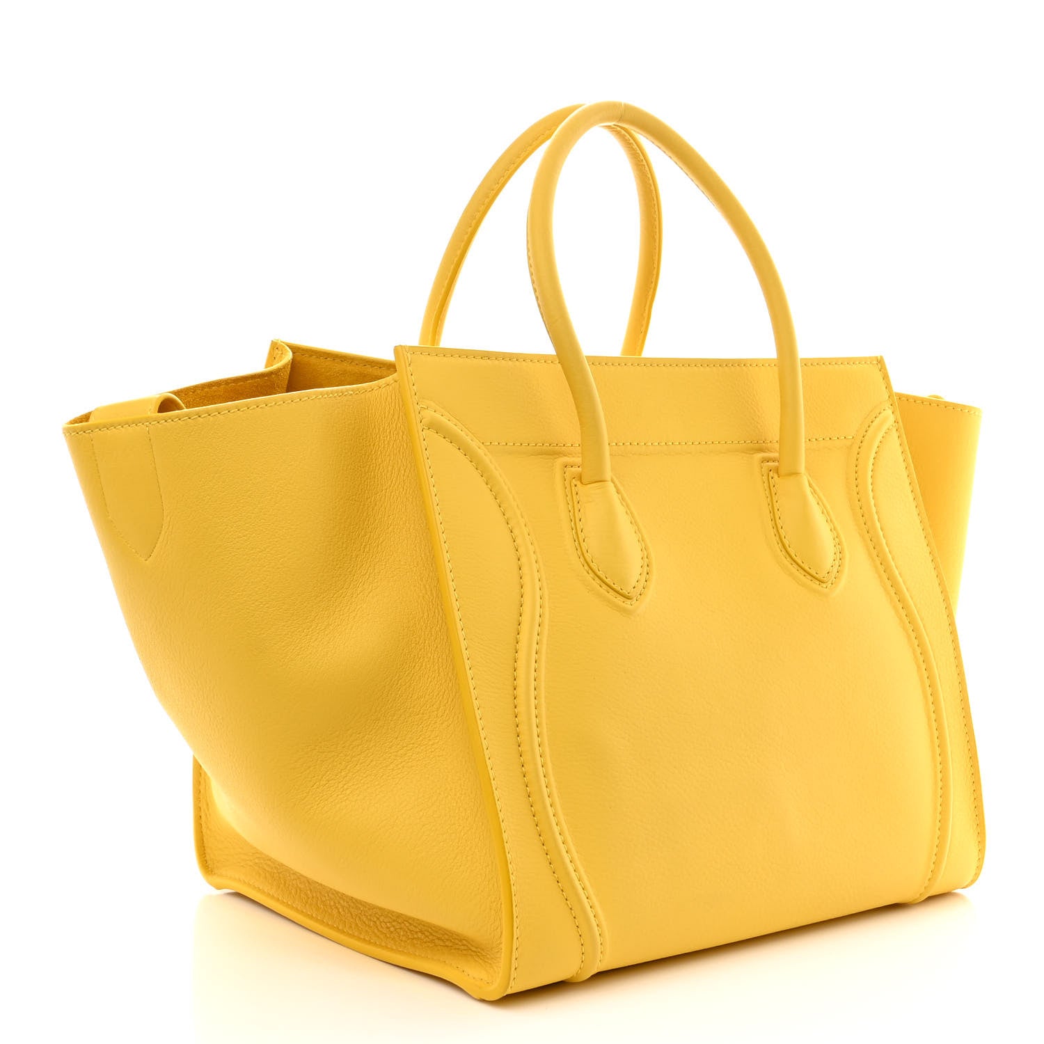 Celine Grained Calfskin Medium Phantom Luggage Yellow 3 of 10
