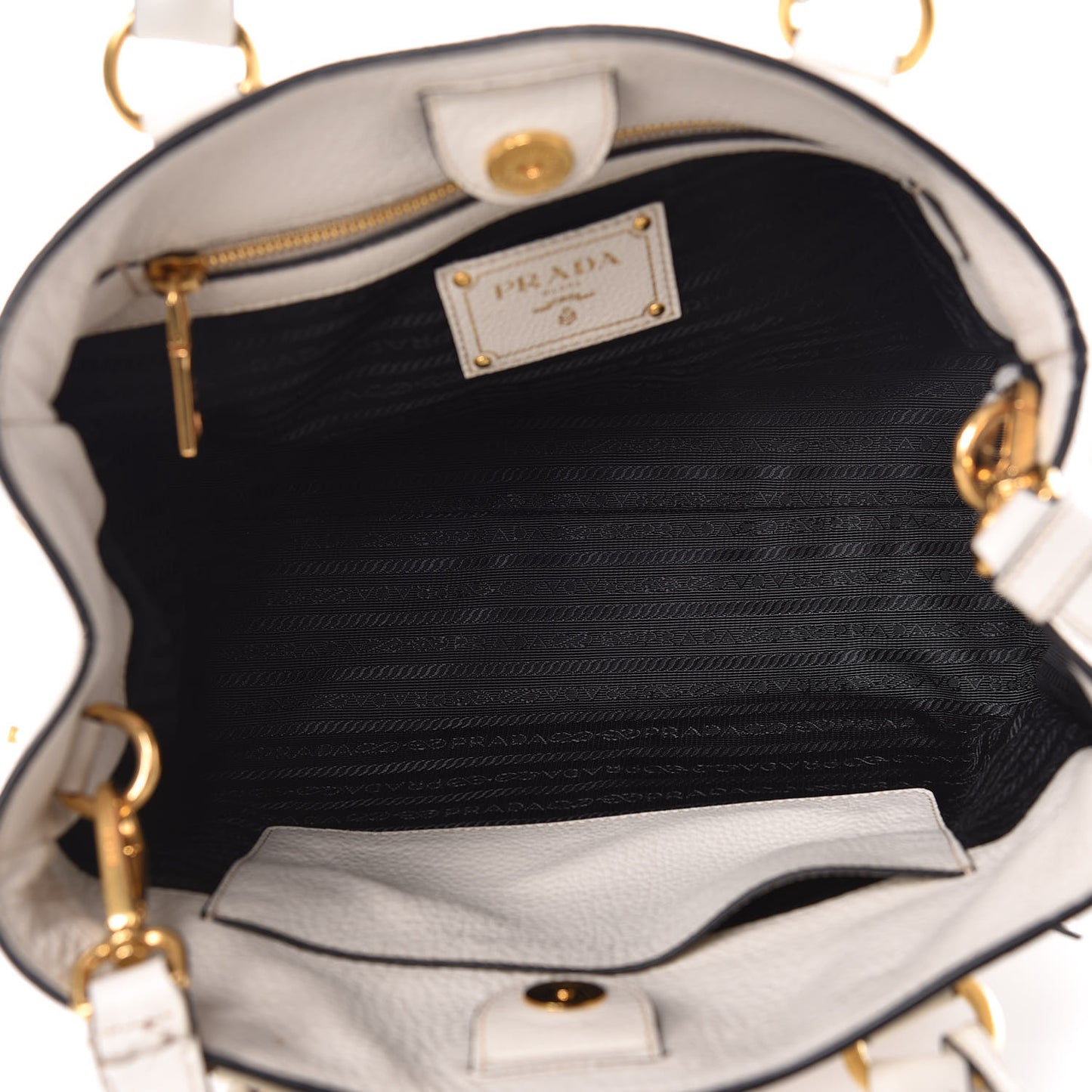 Vitello Daino Shopping Tote White