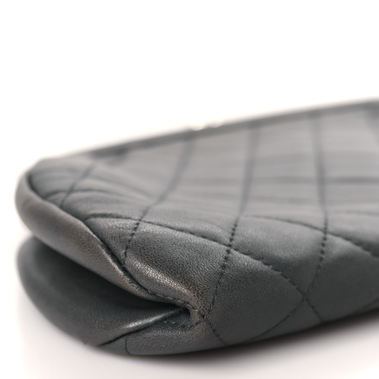 Lambskin Quilted Timeless Clutch Grey