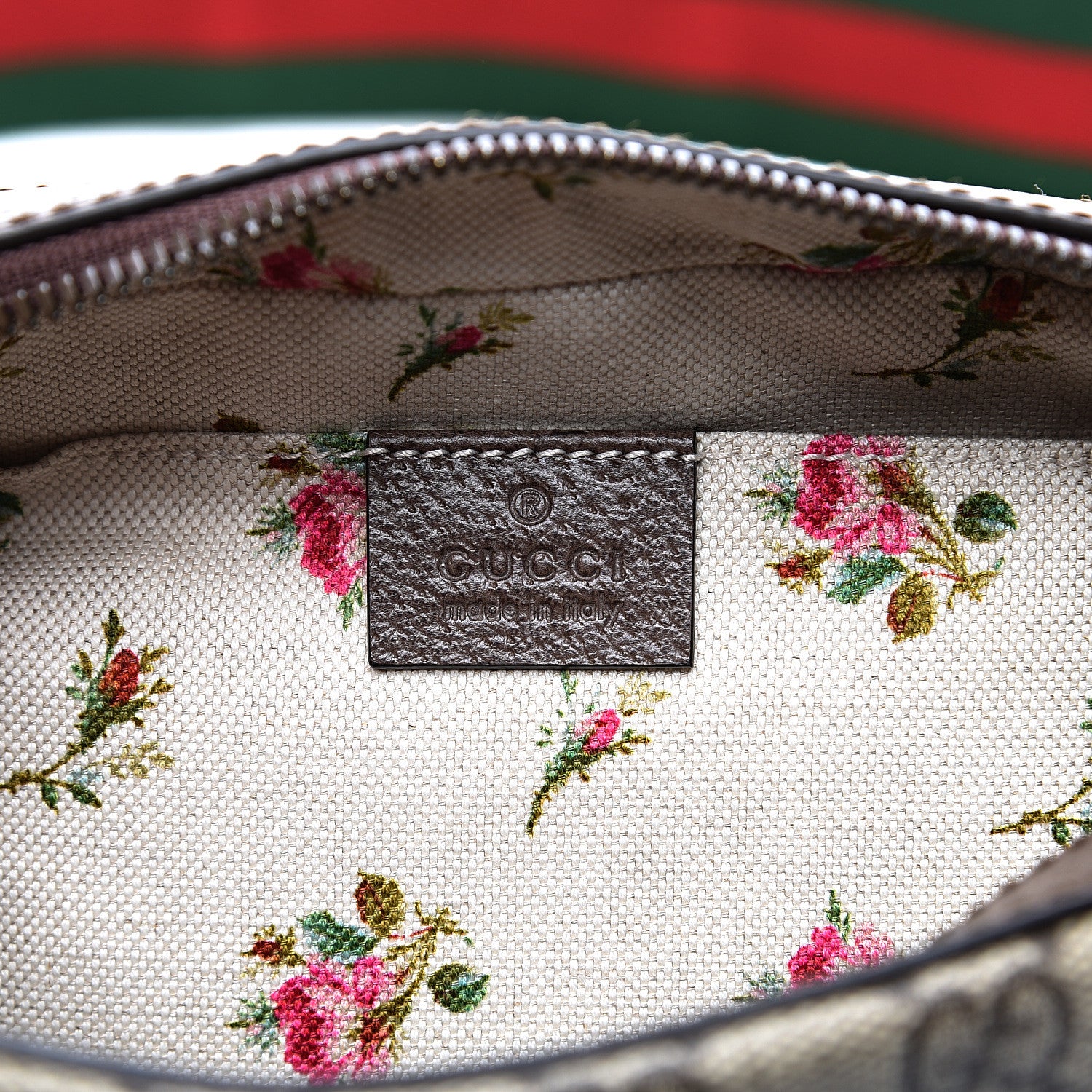 Gucci GG Supreme Monogram Web Neo Vintage Shoulder Bag Beige New Acero Crop 5 of 11