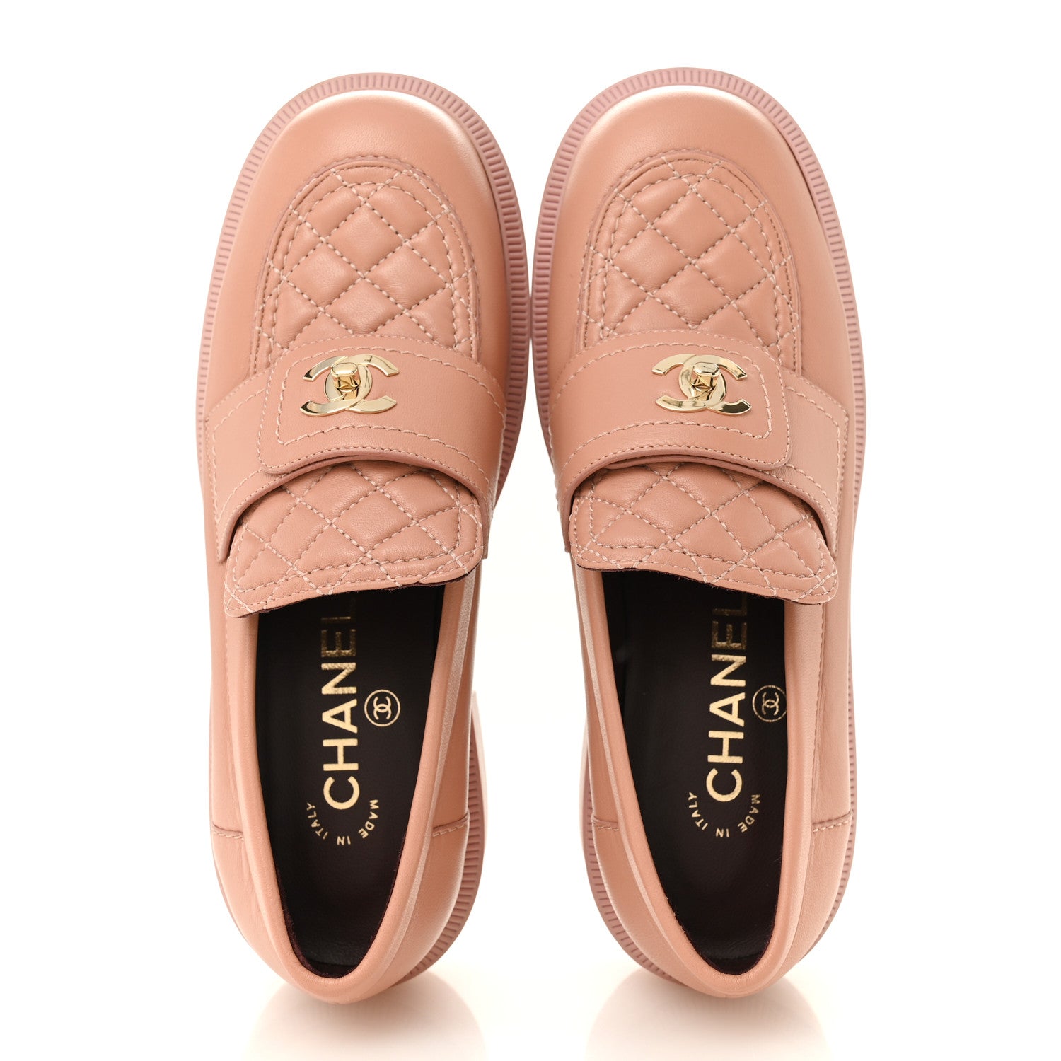 Chanel Lambskin Quilted CC Turnlock Loafers 35.5 Dark Pink 2 of 12