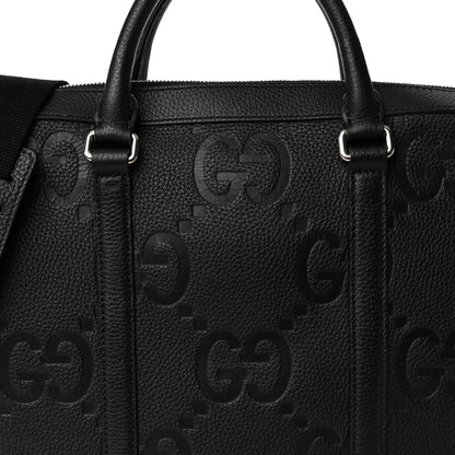Gucci Piuma Calfskin Jumbo GG Embossed Briefcase Black 7 of 9