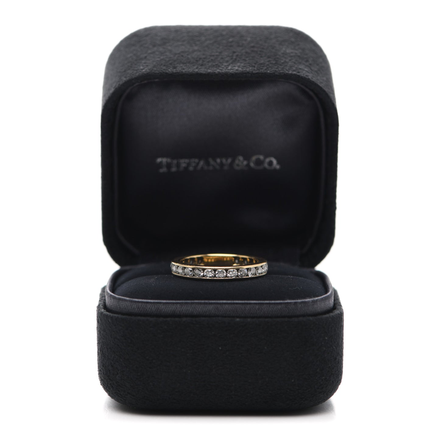 18K Yellow Gold Diamond 3mm Channel Set Band Ring 50 5.25