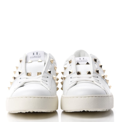 Valentino Garavani Calfskin Rockstud Untitled Open Sneakers 38 White 2 of 10