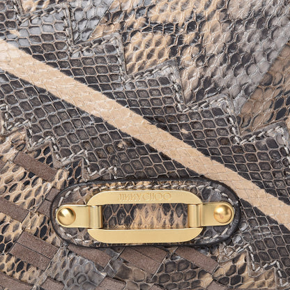 Jimmy Choo Snakeskin Suede Fringe Tita Convertible Clutch 8 of 10