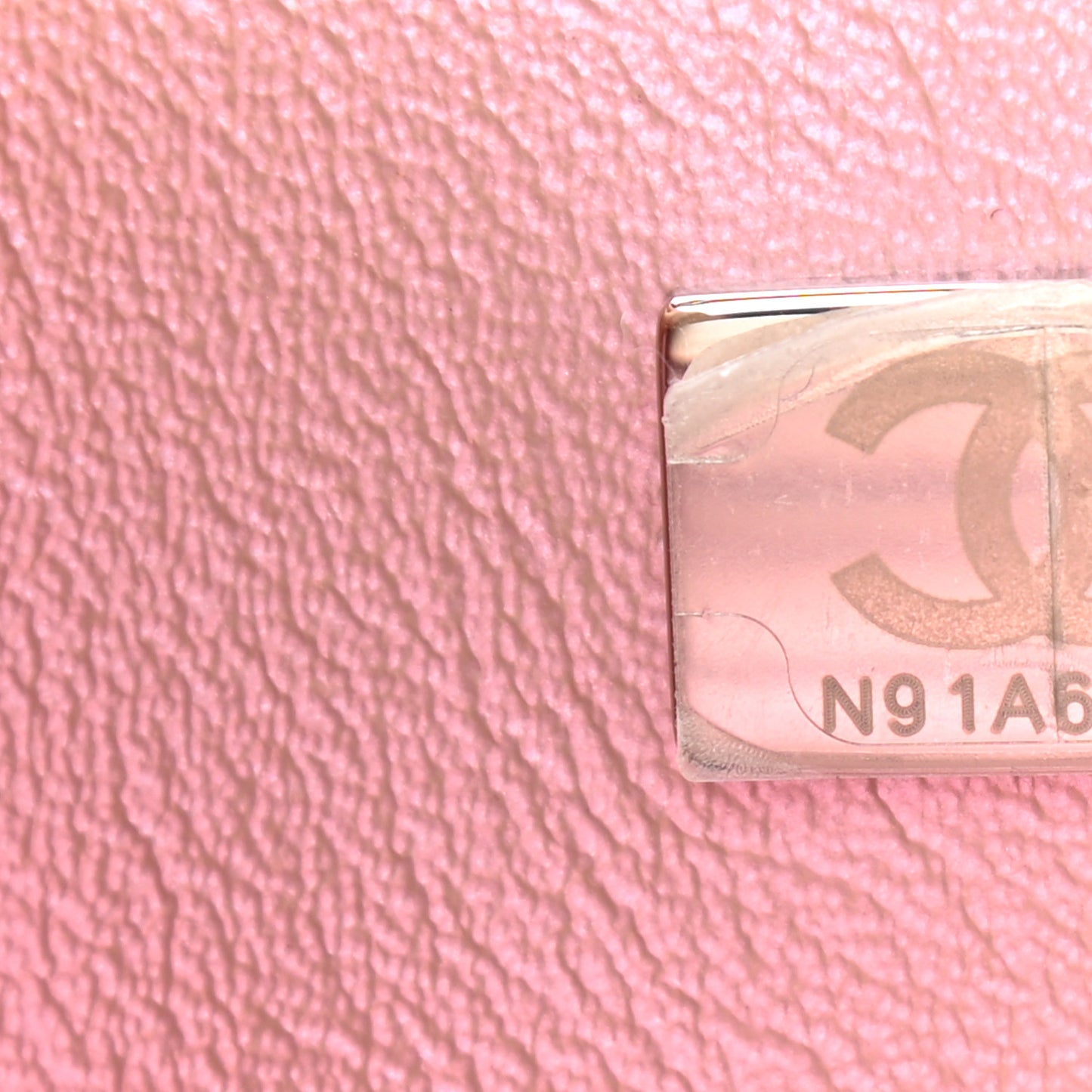Iridescent Lambskin Quilted Mini Square Flap Pink